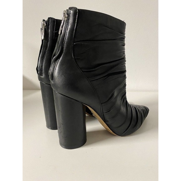 Sigerson Morrison Kimay Ruched Ankle Boot Bootie Black Pointed Toe Back … - Picture 10 of 11